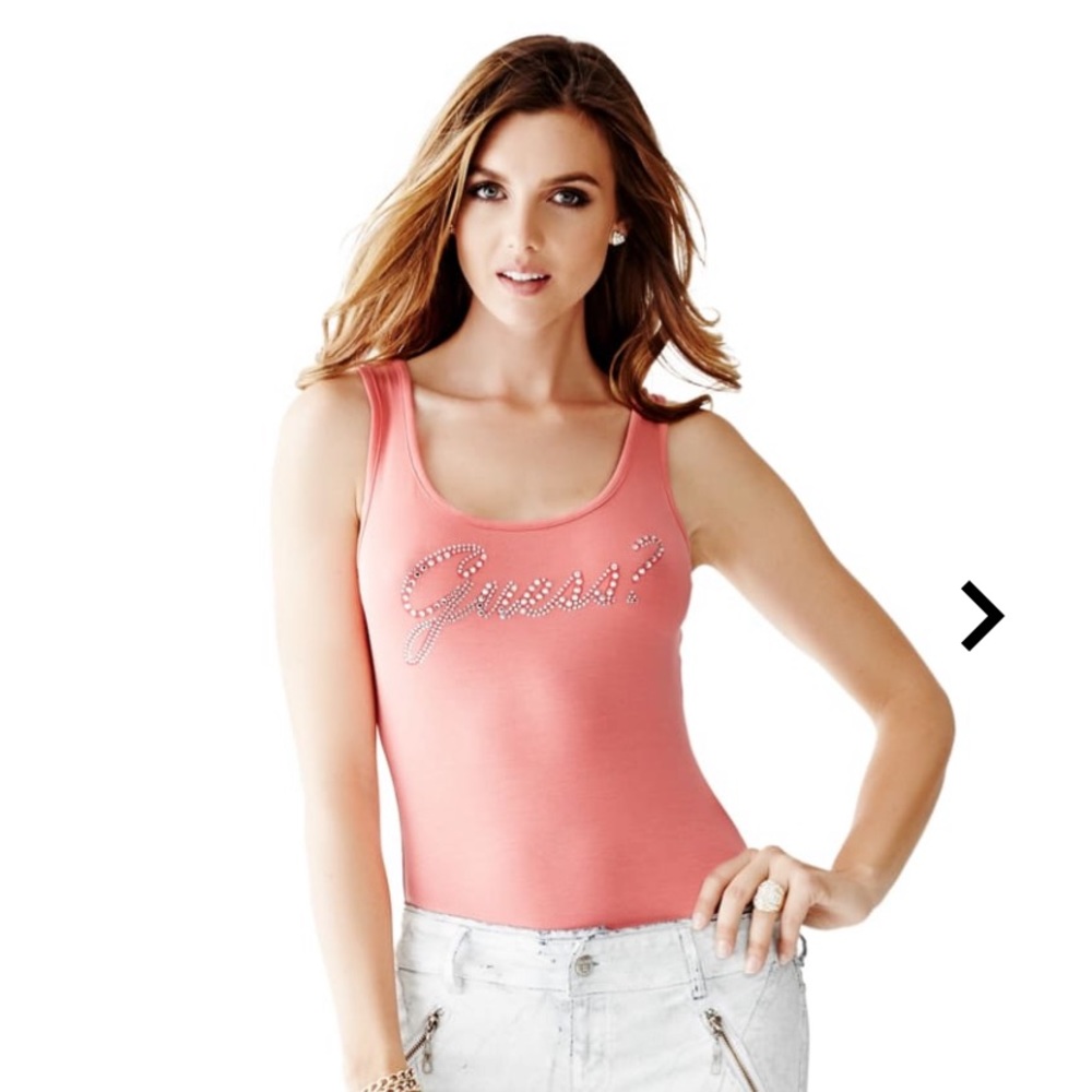 Guess sleeveless rhinestone tank bodysuit